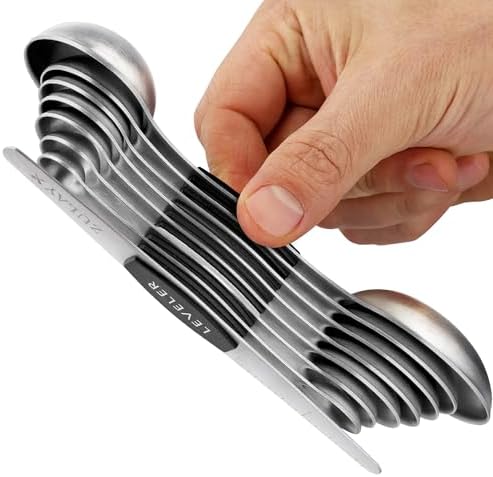 Zulay Stainless Steel Measuring Spoon Set - Stackable Magnetic Spoon