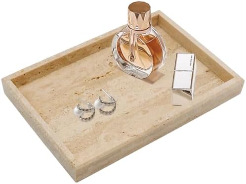 Natural Travertine Tray for Bathroom Vanity, Kitchen Counter