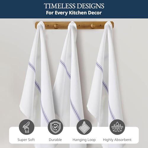 LANE LINEN Dish Towels 100% Cotton Absorbent Lint-Free 6 Pack