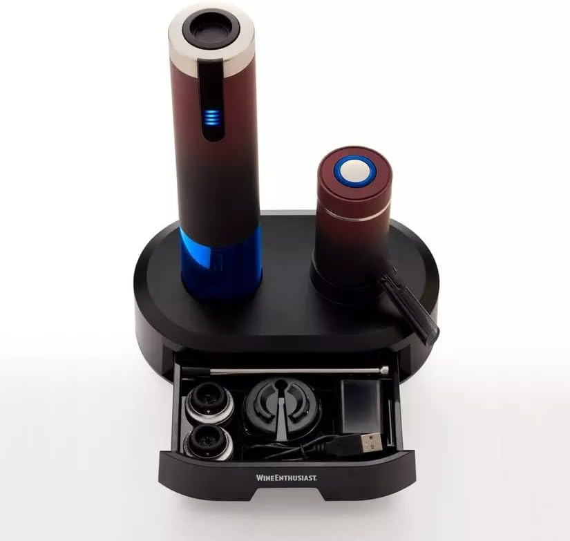 Wine Enthusiast Electric Blue Omega All-In-One Automatic Wine Opener &
