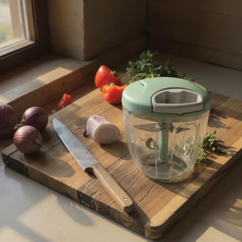 Manual Food Processor Vegetable Chopper, Portable Hand Pull String