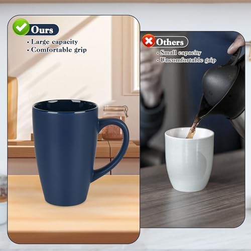 BYCNZB 20oz Extra Large Ceramic Tall Coffee Mugs Set for Coffee Tea