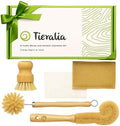 Tieralia Bamboo Dish Brush Gift Set – 5-Piece Kitchen Cleaning Set