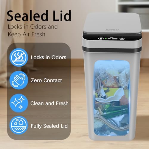 Kssvzz 3 Pack Automatic Bathroom Trash Can, 2.5 Gallon
