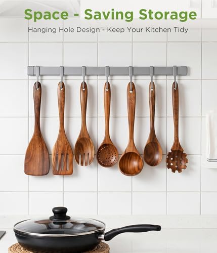 Newise 10-Piece Teak Wooden Utensil Set