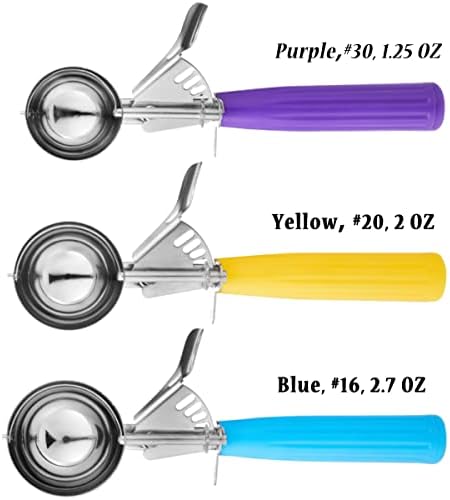 HOMURE H Ice Cream Scoop Set, 3 PCS Cookie Scoops, Disher, Muffin