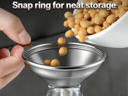 Kitchen Funnel Set, 6-Pack Stainless Steel & Silicone for Bottles
