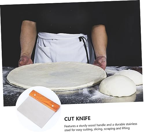 Dough Cutter Stainless Steel with Wood Handle for Home Baking