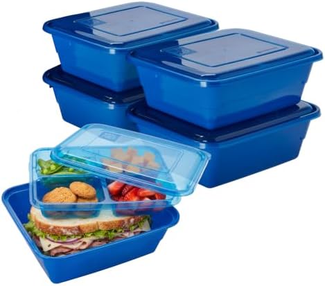 GoodCook Meal Prep Containers with Removable Bento Tray, Square
