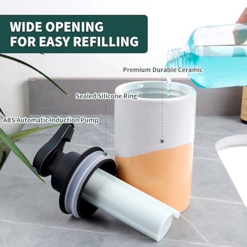 BosilunLife Automatic Soap Dispenser Ceramic Hand Free Soap Dispenser