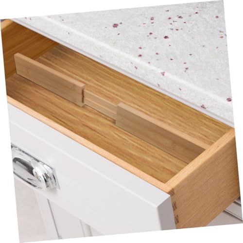 2pcs Adjustable Bamboo Drawer Dividers for Kitchen Storage