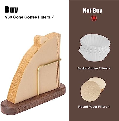 Walnut & Brass Coffee Filter Holder for #1#2 V60
