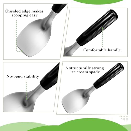 4 Pack Ice Cream Spade Heavy Duty - Stainless Steel Flat Ice Cream