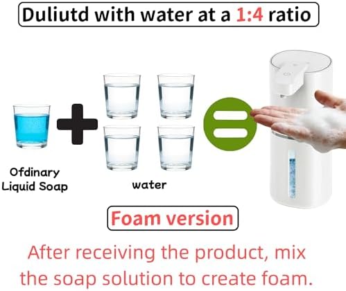 Automatic Foam Soap Dispenser for Kitchen Sink, USB-C, White, 380ml