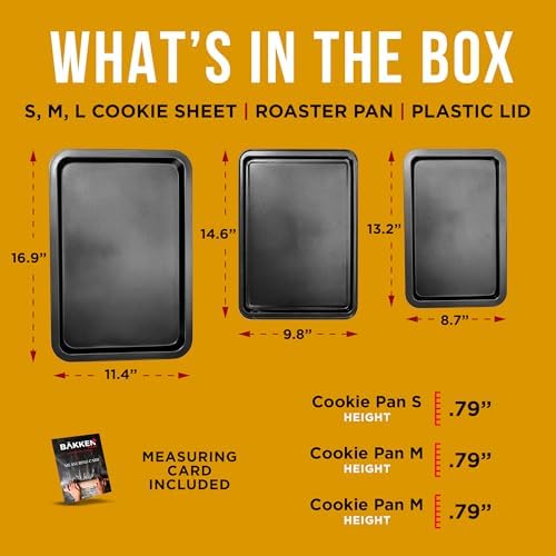 3 Piece Set Nonstick Carbon Steel Oven Bakeware -Professional Quality