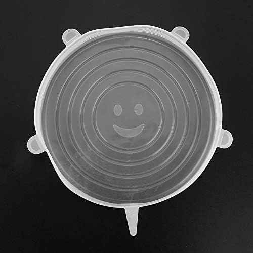 Silicone Stretch Lids, 6-Piece Transparent Bowl Covers