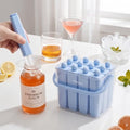 12 Individual Lidded Silicone Ice Cube Trays, Skinny Reusable