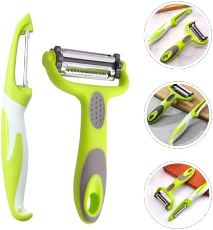 2pcs Stainless Steel 3-in-1 Fruit Peeler Set for Kitchen Prep