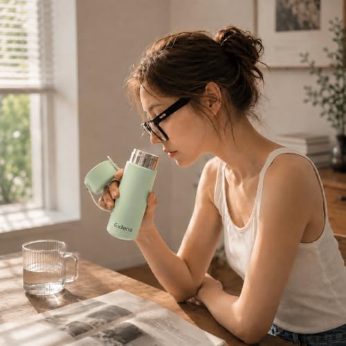 Exllena 【Upgraded】 Small Insulated Water Bottle 10oz with Adjustable