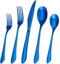 Matte Blue Silverware Set, 20-Piece Stainless Steel Flatware Set
