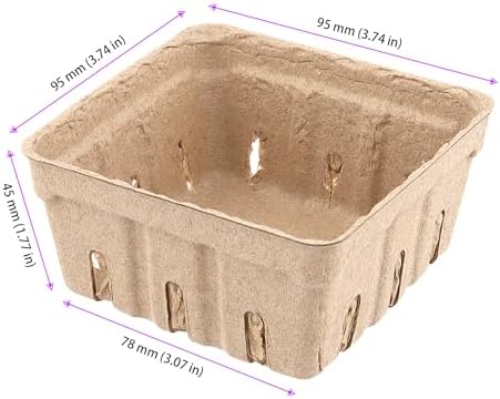 HOIGON 120 PCS Paper Pulp Fiber Berry Baskets, Small Molded Produce