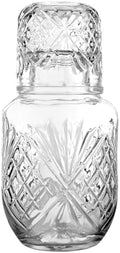 Bedside Water Carafe and Glass Set, Compact Glass Water Carafe with