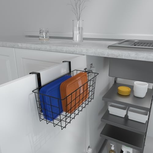 MaraFansie Basket with Hook, Grid Storage Basket, Over the Cabinet