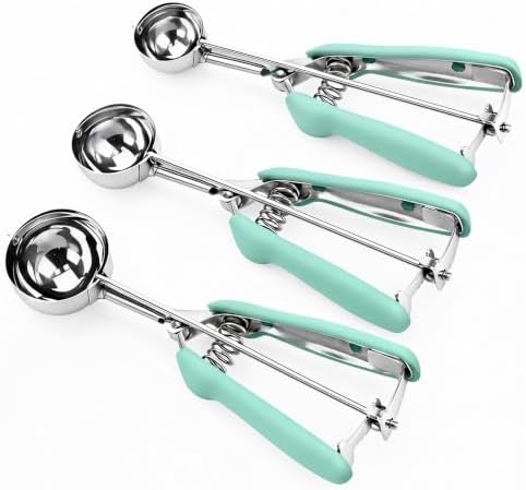 Green Cookie Scoop Set, Cookie Scoops for Baking Set of 3