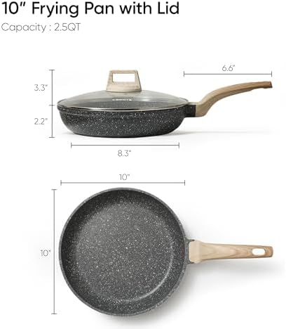 CAROTE Non Stick Frying Pan, 10 Inch Classic Granite Skillet with