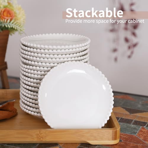5.5 Inch Mini Ceramic Dessert Plates, White Salad Plate Set of 12