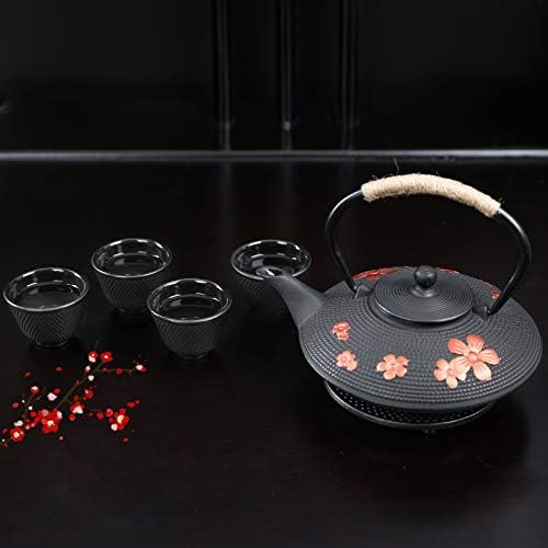 Japanese Style Cast Iron Teapot with Infuser Trivet Tetsubin Kettle