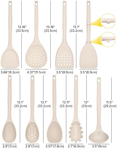 BUNDLEPRO Silicone Cooking Utensil Set, 9-Piece