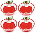 Apple Shaped Glass Dipping Dishes Set of 4, Mini Sauce Dishes Honey