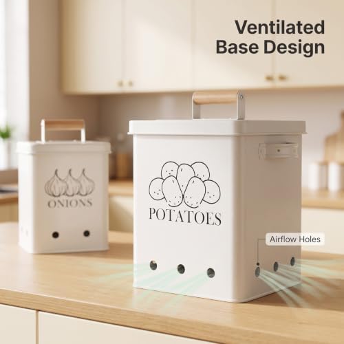 Potato and Onion Storage Bin Set with Lid, Kitchen Vegetable Storage