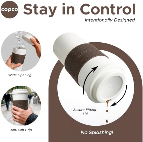 Copco 16oz Acadia Travel Mug, Set of 3 - Spill-Resistant (Brown)