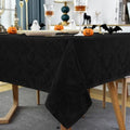 SASTYBALE Black Jacquard Damask Rectangular Tablecloth, 52 x 70 Inch