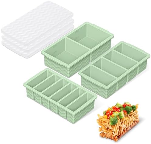 3-Pack Silicone Freezer Trays with Lid, Soup Freezer Container Molds