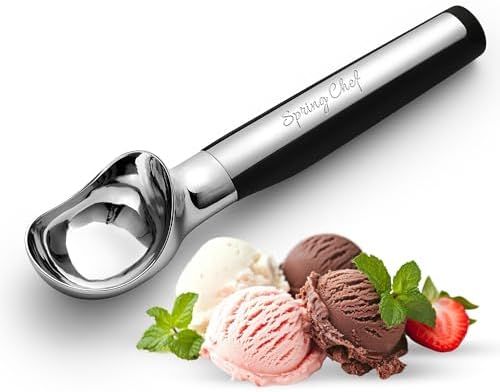 Spring Chef Heavy Duty Metal Ice Cream Scoop with Soft Grip Handle