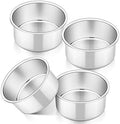 P&P CHEF 4 Inch Cake Pan, Stainless Steel Round Cake Pans, Silver &