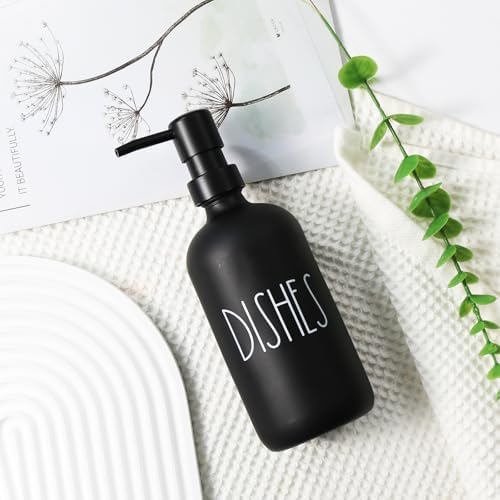 VIMERPA Dish Soap Dispenser, Matte Black, 17 Fl Oz