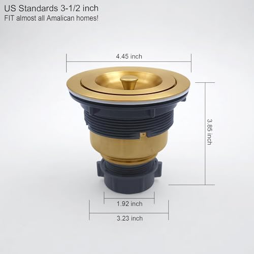 GZILA 3-1/2-Inch Kitchen Sink Drain Strainer, Brushed Gold