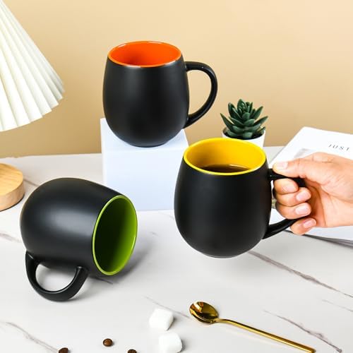 BYCNZB 20oz ceramic Coffee Mug Sets Matte Black Porcelain Mug Multiple
