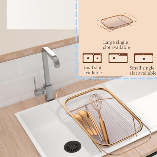 Sink Strainer Basket, Fine Mesh Stainless Steel Over Sink Strainer