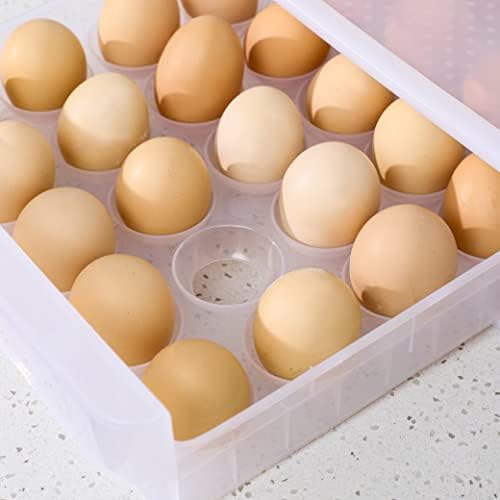 Cq acrylic Egg Container for Refrigerator,2 Tier Holder for