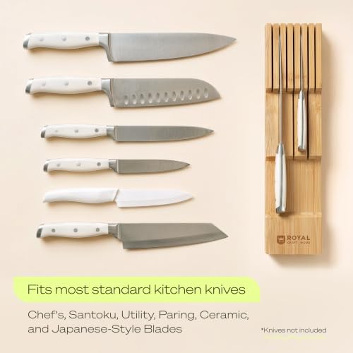 Bamboo In-Drawer Knife Block for 7 Knives