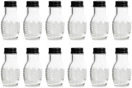 Home Sweet Home Salt and Pepper Shakers, 3 oz Glass Jars, Black Metal