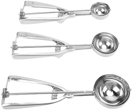 3 Pcs Cookie Scoop Set Stainless Steel Ice Cream Scooper 40mm