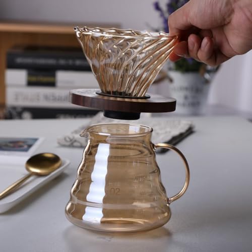 Pour Over Coffee Maker Set, 500ML Glass Carafe, Dripper