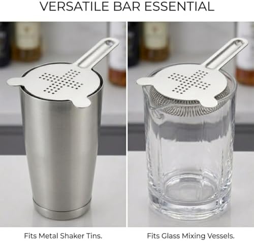 Cocktail Jigger & Strainer for Bartending, Food-Grade 304 Stainless