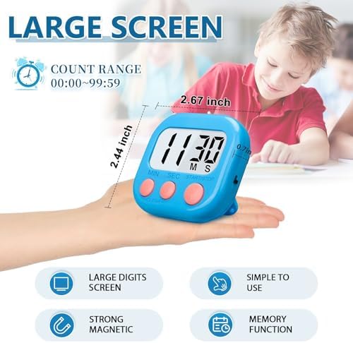 12 Pack Multi-Function Digital Timers, Large LCD Display